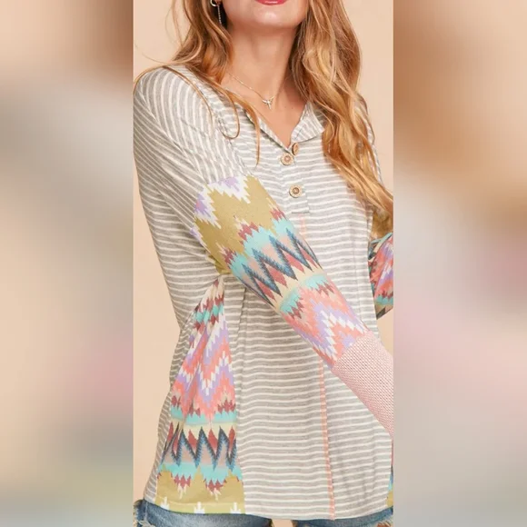 Plus Women's Thermal Button Top - Picture 4 of 4